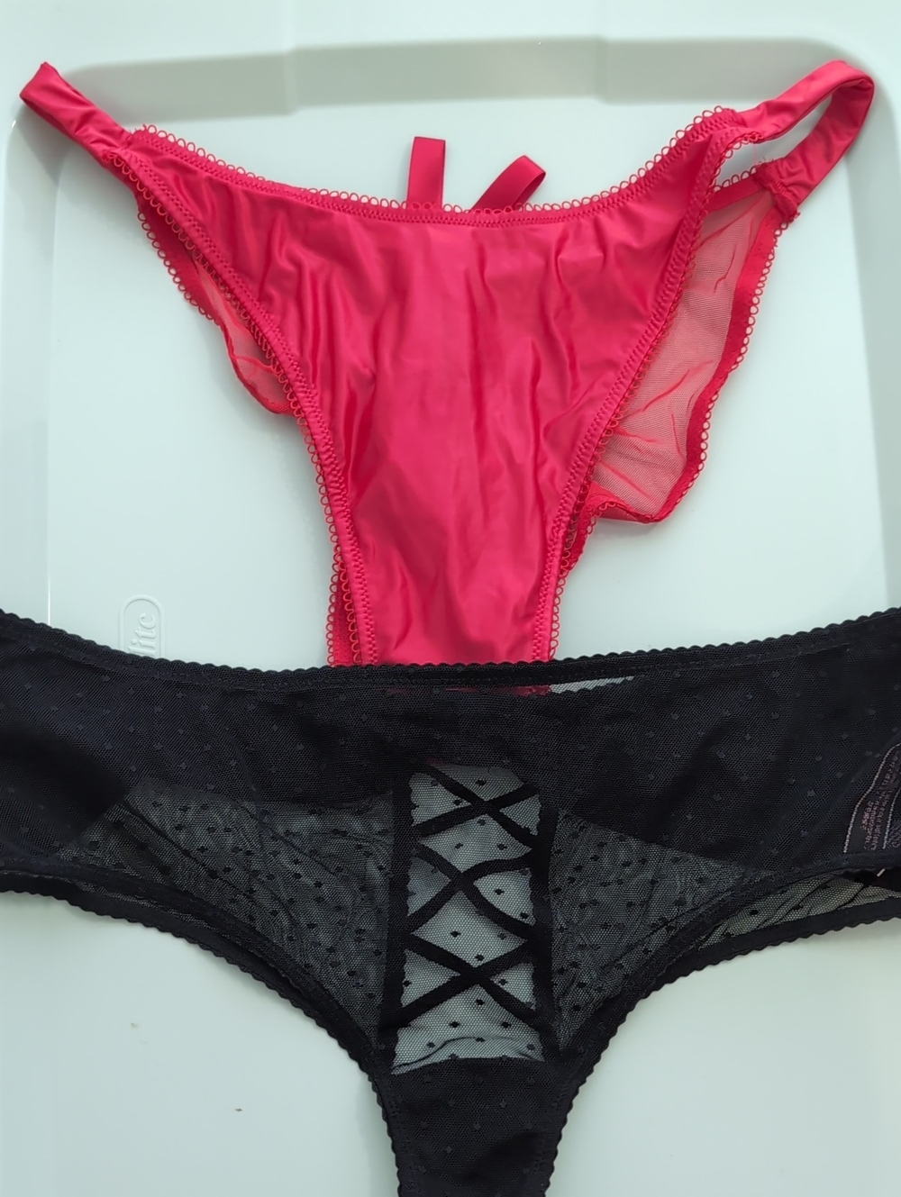 Victoria's Secret Red & Black Panty Pair